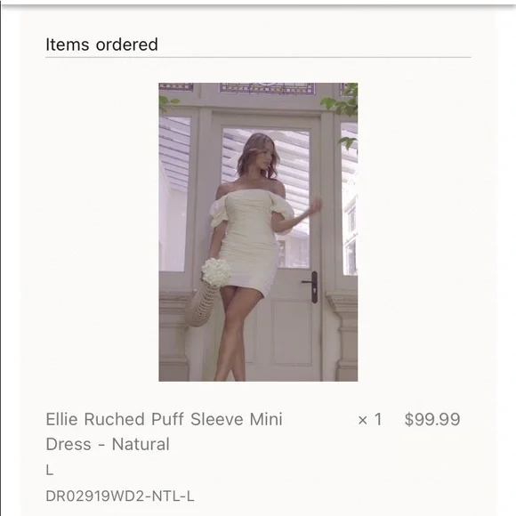 Meshki | Dresses | White Meshki Mini Puffer Dress Size Large | Poshmark